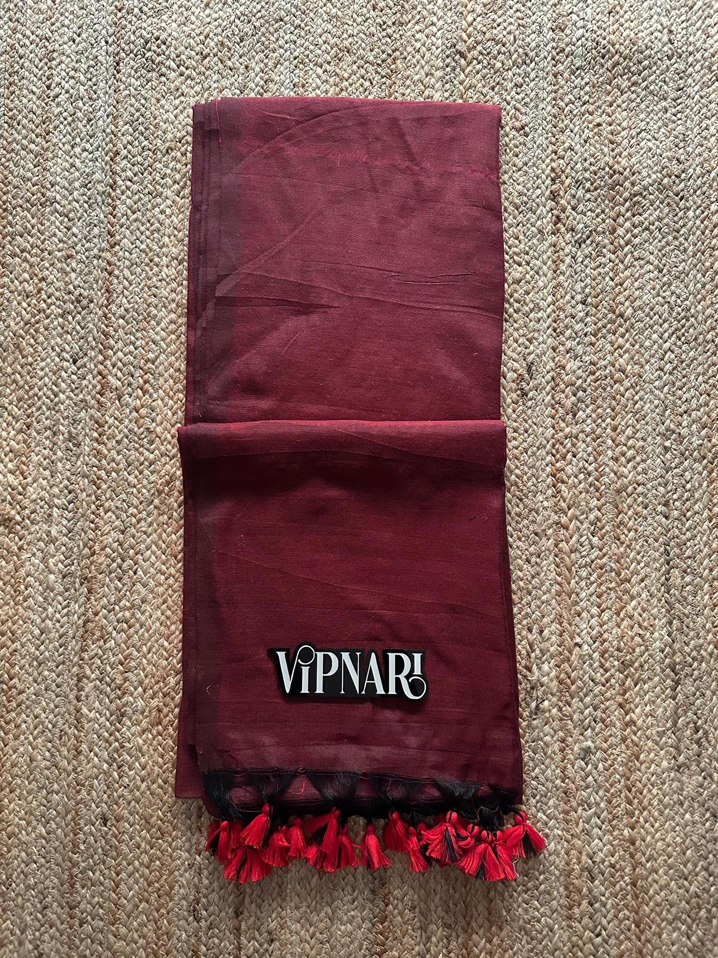 Most Elegant Handloom Cotton Saree With Stitched Designer Handwork Blouse
