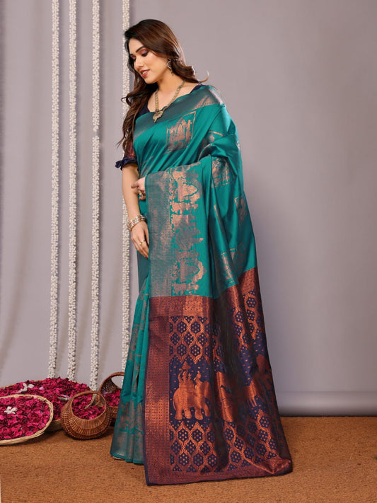 Most Elegant Banarasi Silk Saree With Rich Pallu