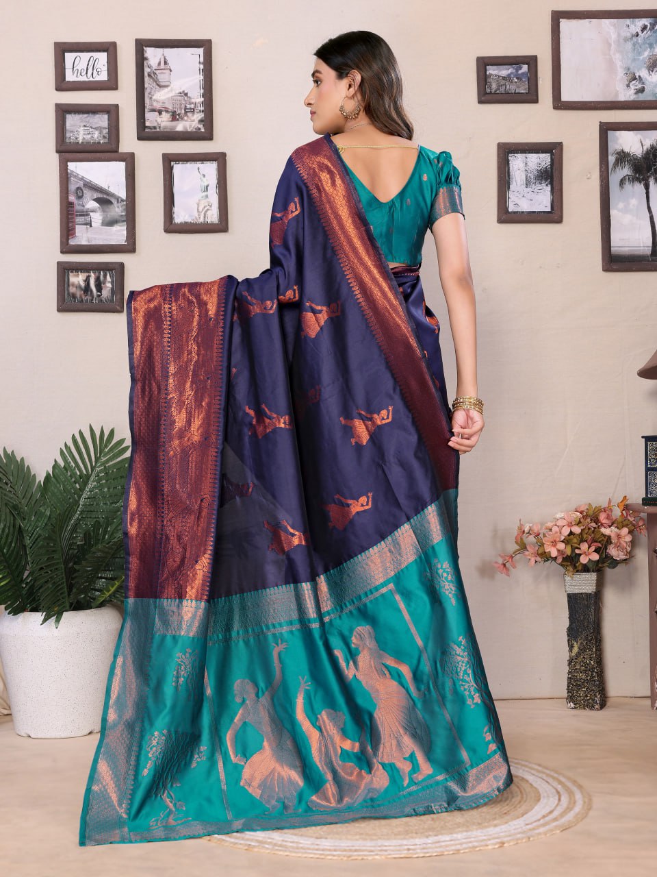 Most Graceful Banarasi Silk Saree With Rich Border & Pallu
