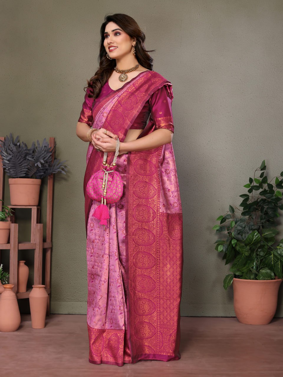 Most Delightful Banasari Silk Saree With Blouse