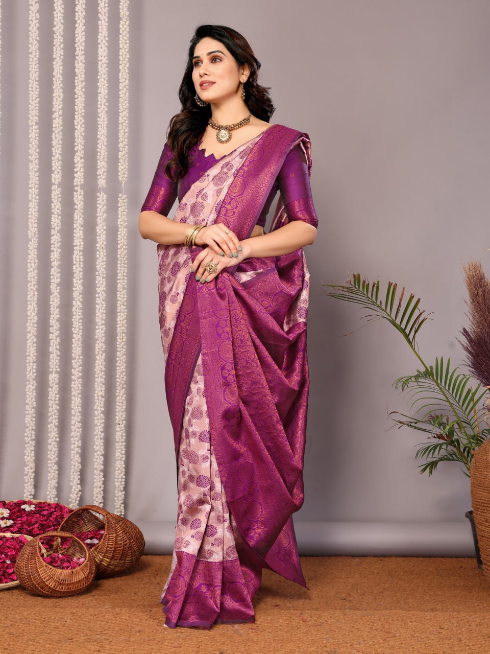 Most Prepossessing Banasari Silk Saree With Blouse