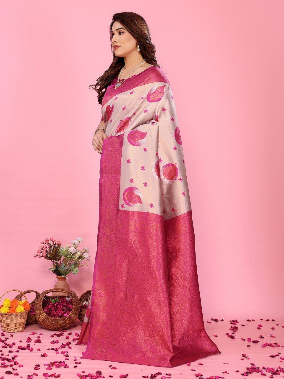 Most Pleasing Banasari Silk Saree With Blouse