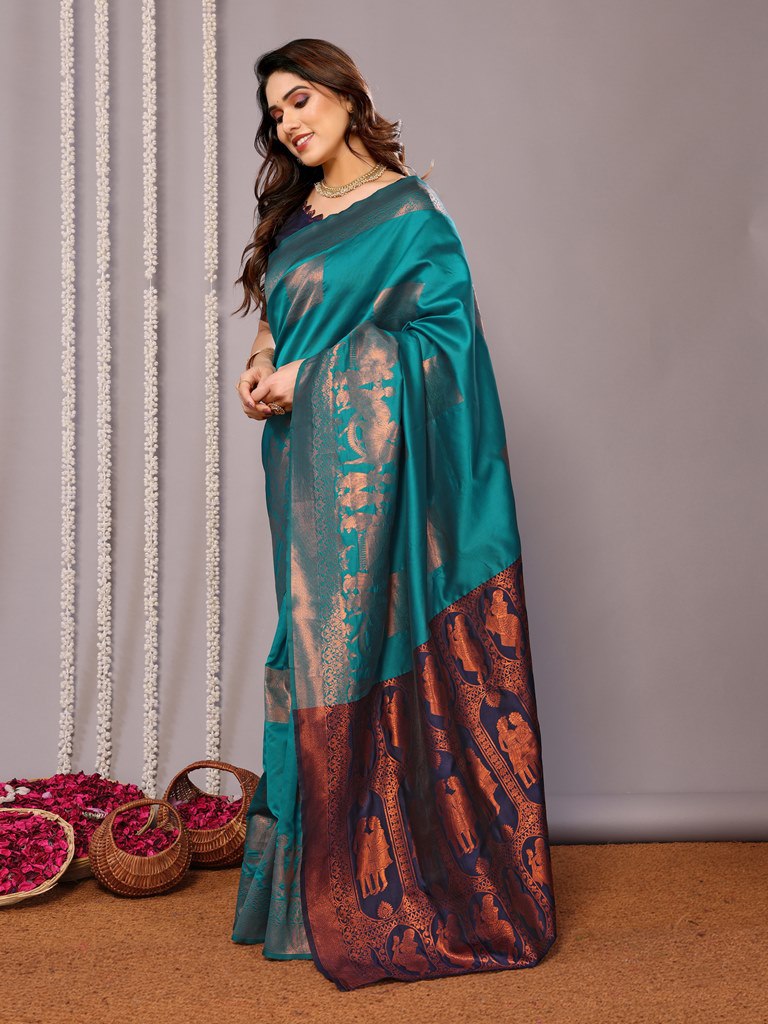 Most Beautiful Banarasi Silk Saree With Rich Pallu