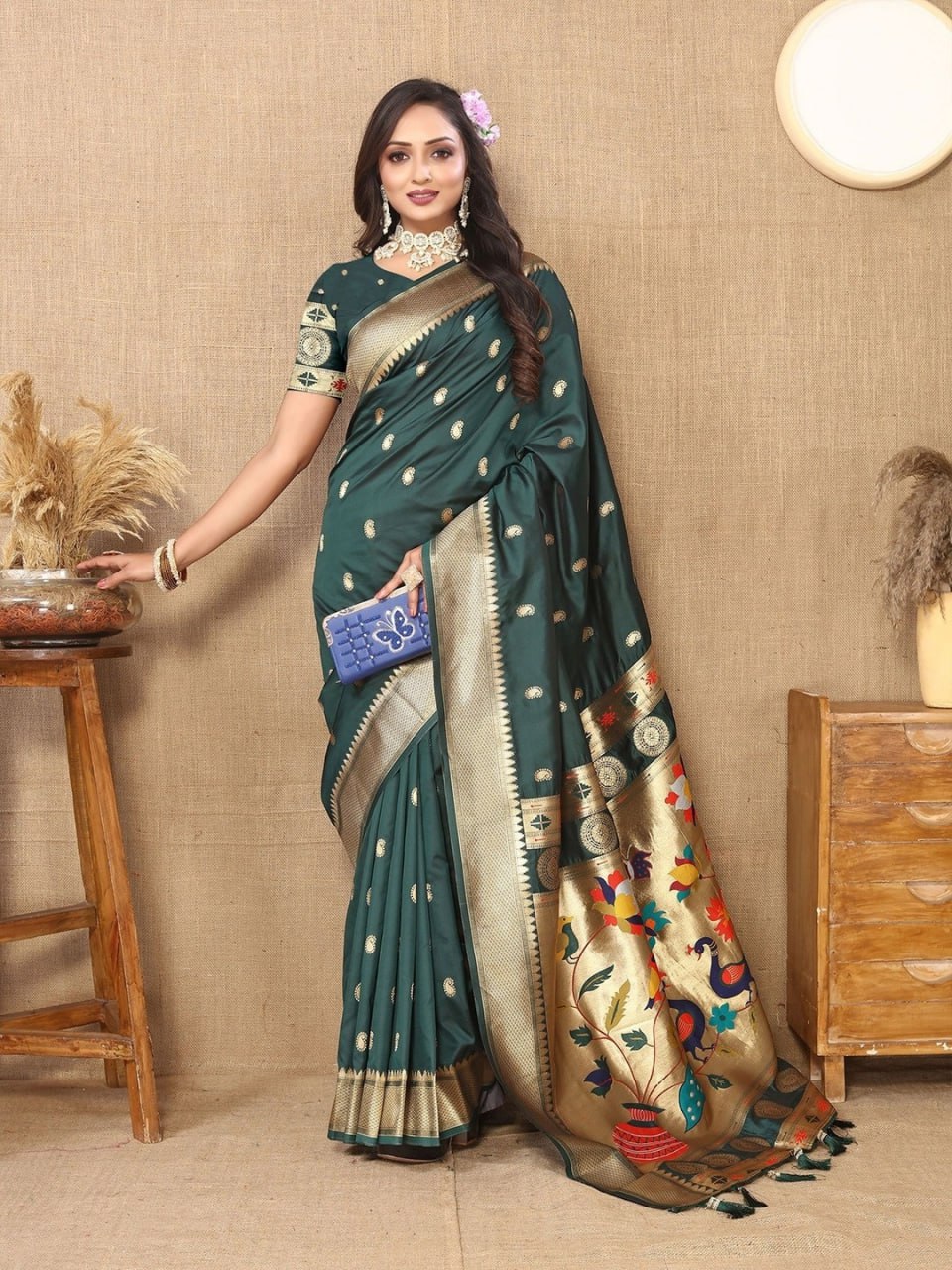 Most Charming Paithani Silk Saree With Rich Pallu