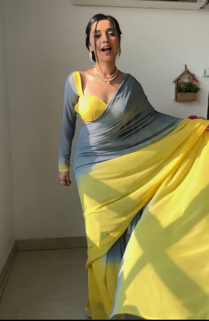 1 Min Ready To Wear Saree In Imported Georgette With Blouse