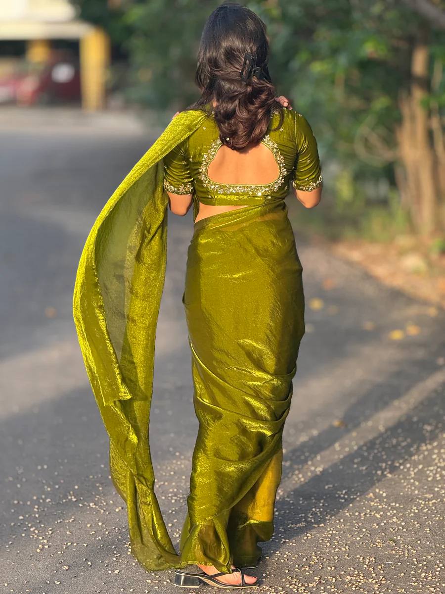 Most Viral Designer Pure Tissue Silk Saree With Designer Blouse