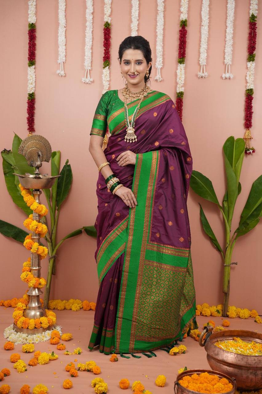 Most Elegant Banarasi Silk Saree With Blouse
