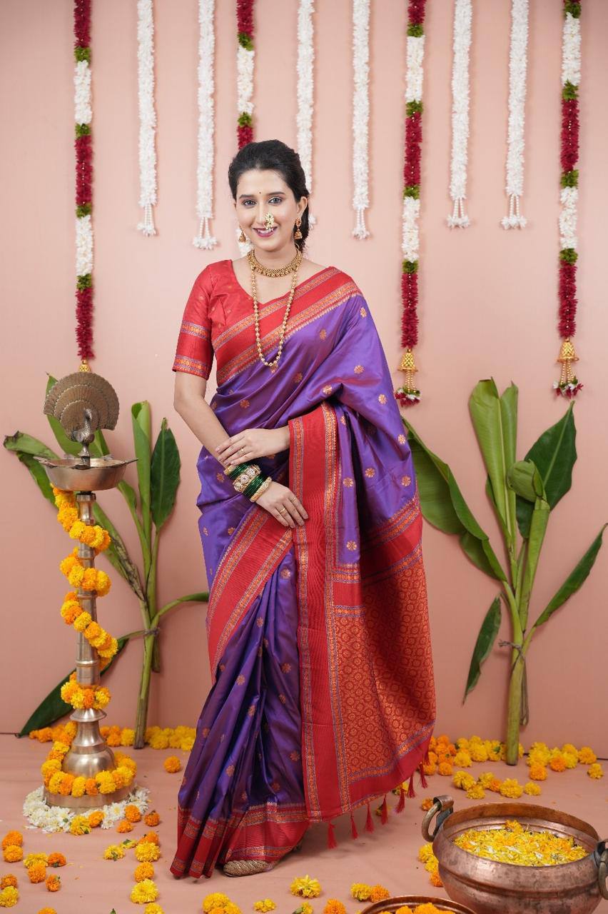Most Elegant Banarasi Silk Saree With Blouse