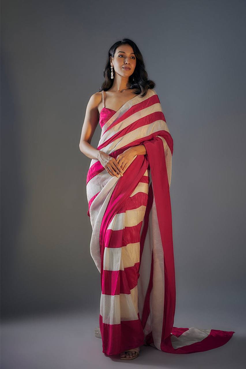 Most Elegant Pure Gajji Silk Saree With Tassel