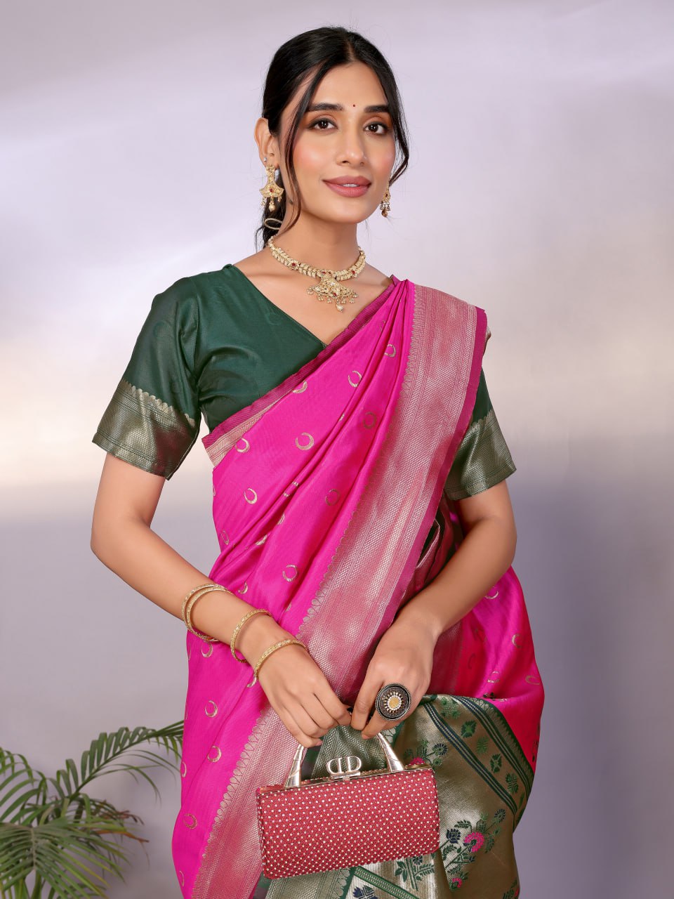 Most Graceful Paithani Silk Saree With Rich Border & Pallu