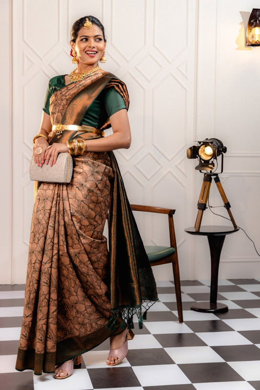 Most Pleasing Banasari Silk Saree With Blouse