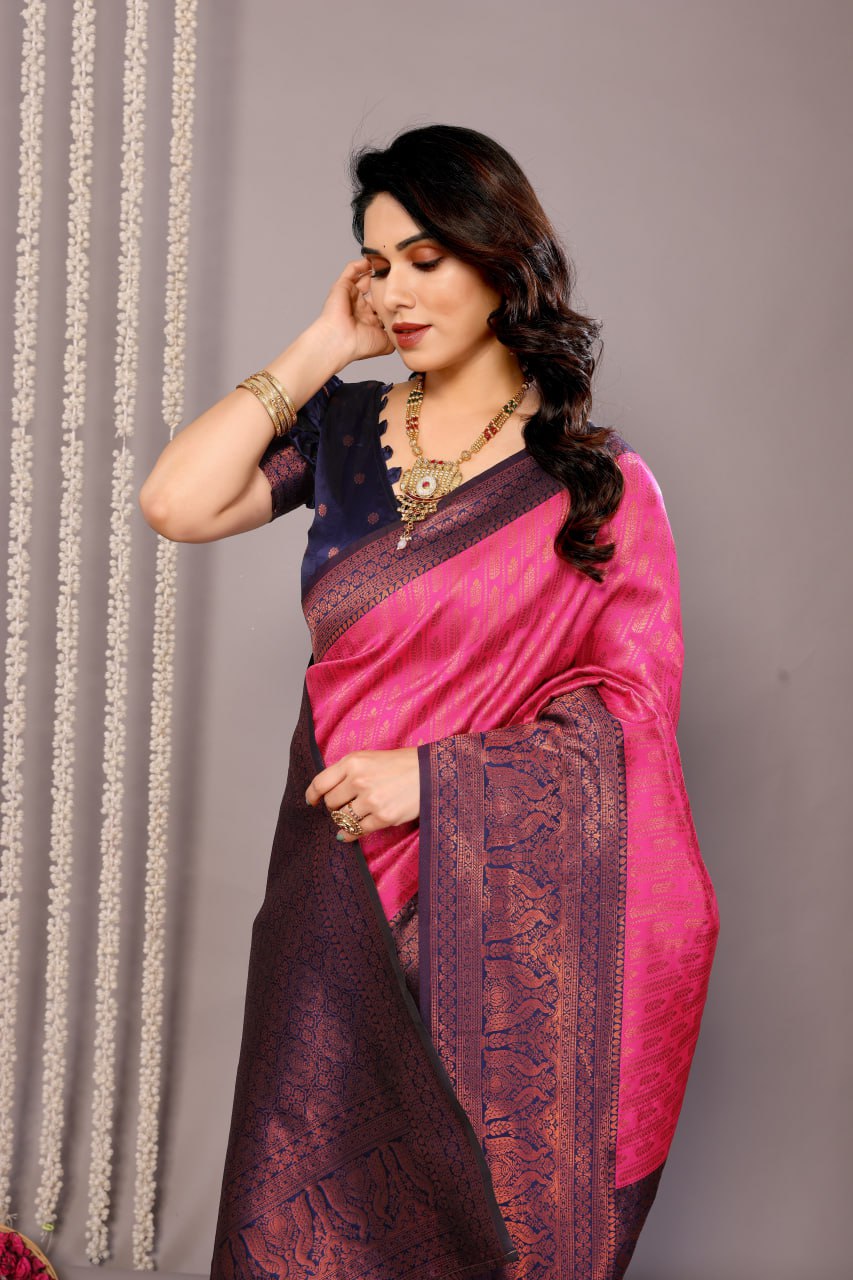 Most Glamorous Banasari Silk Saree With Blouse
