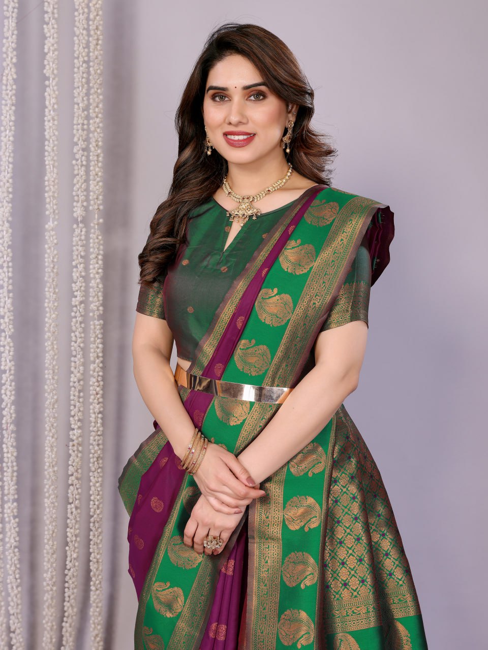 Most Charming Banarasi Silk Saree with with Rich Pallu
