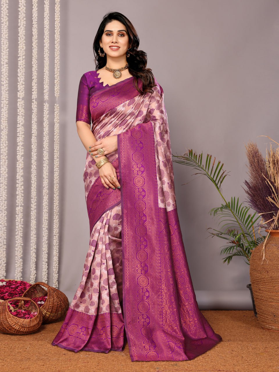 Most Prepossessing Banasari Silk Saree With Blouse