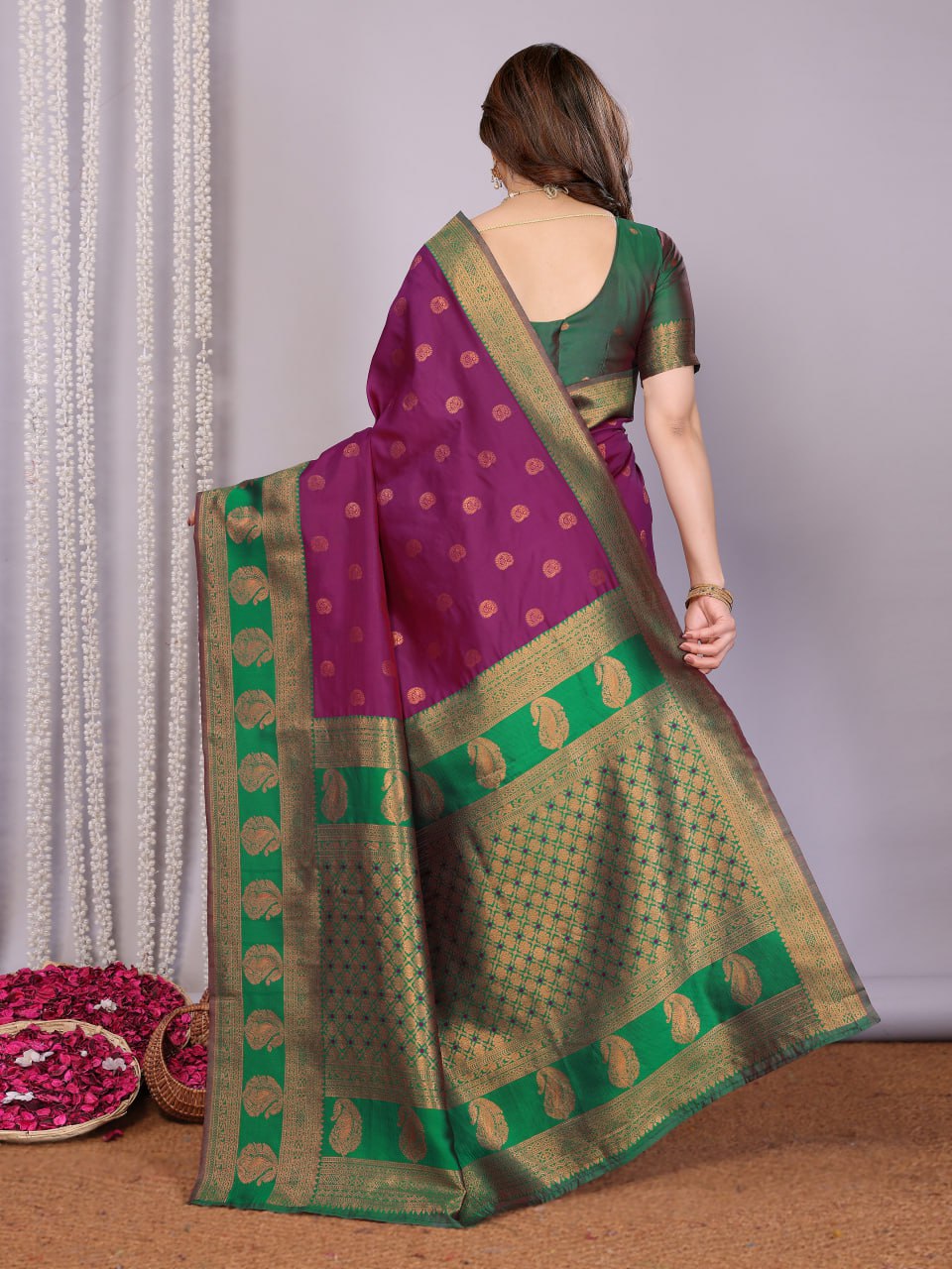 Most Charming Banarasi Silk Saree with with Rich Pallu