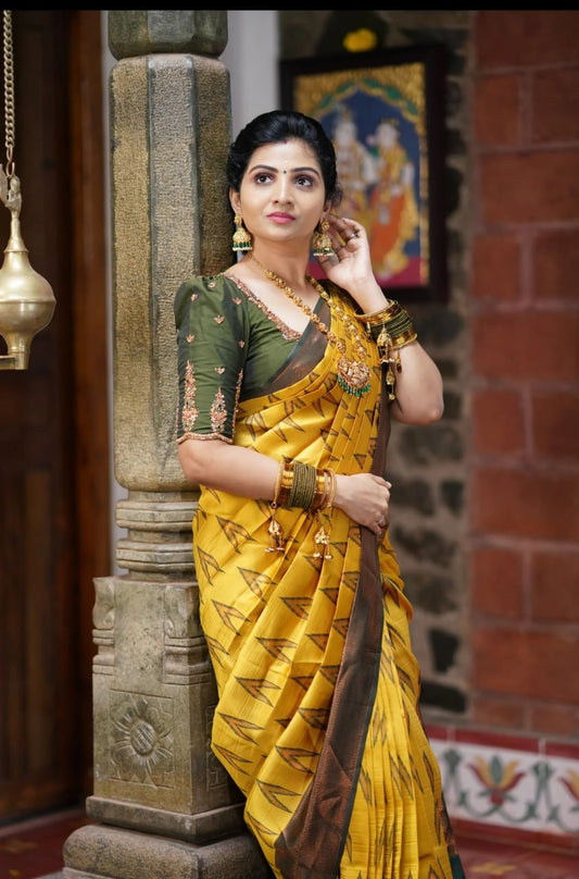 Most Lovely Banasari Silk Saree With Blouse