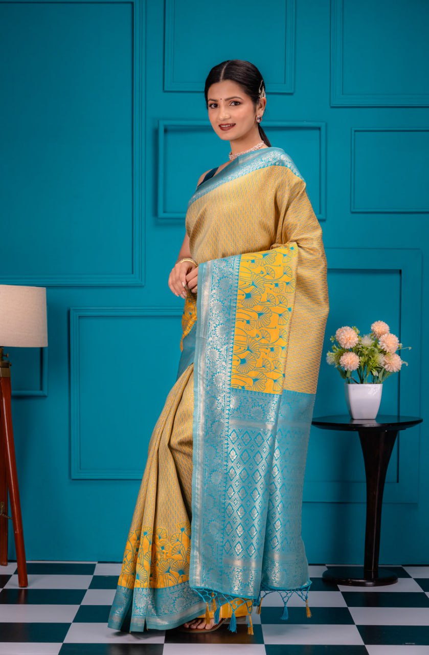 Most Elegant Banarasi Silk Saree With Zari Weaving
