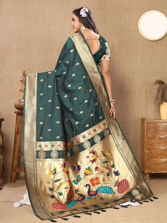 Most Charming Paithani Silk Saree With Rich Pallu