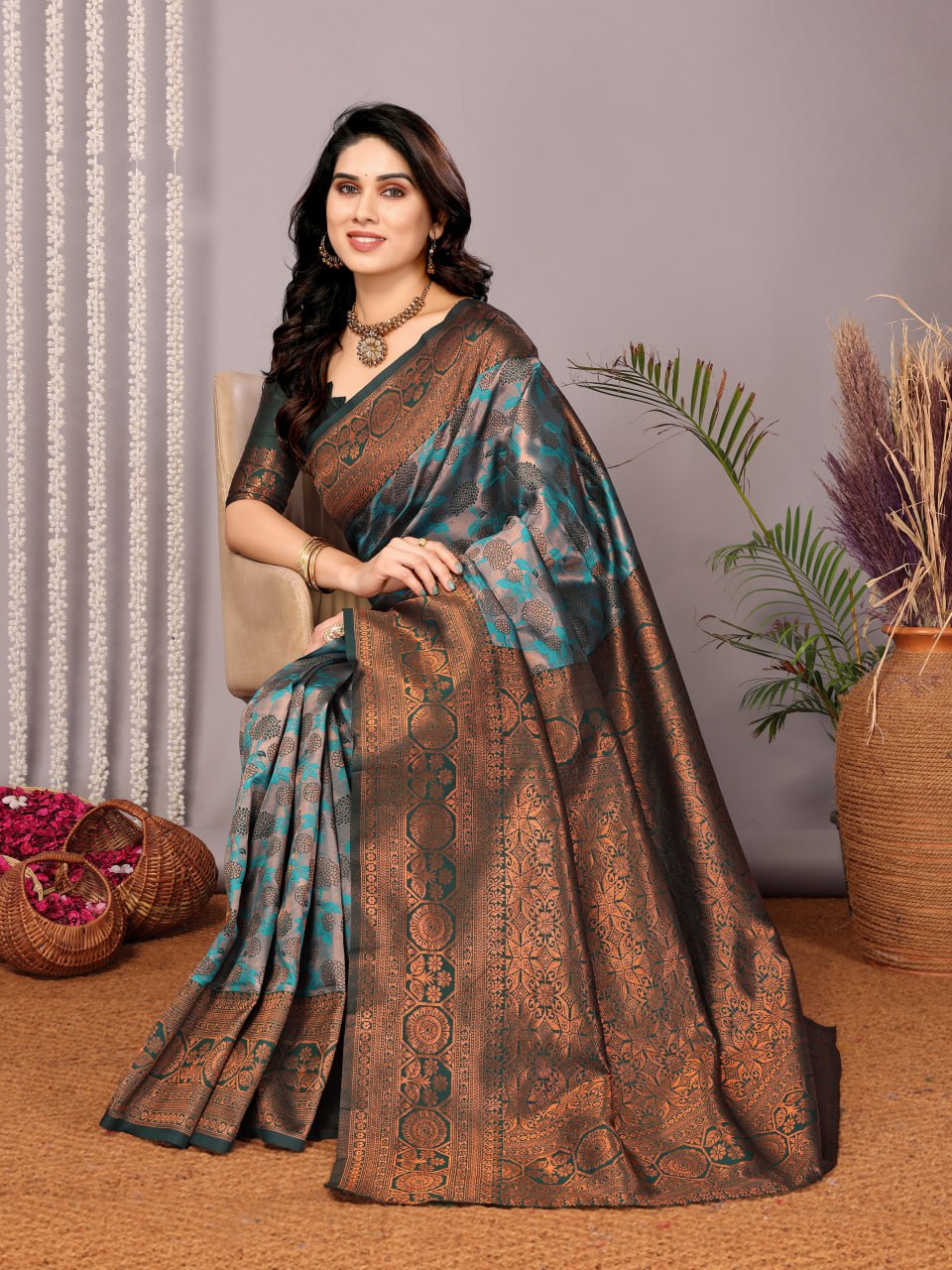 Most Prepossessing Banasari Silk Saree With Blouse