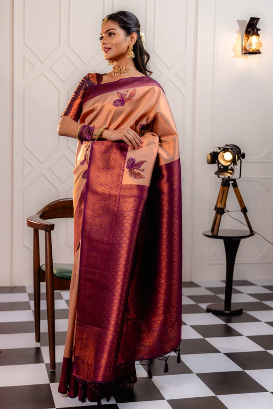 Most Pleasing Banasari Silk Saree With Blouse