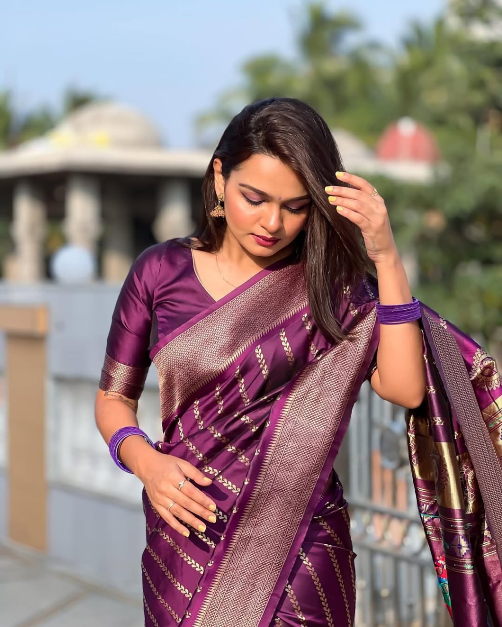 Most Delightful Paithani Silk Saree With Rich Border & Pallu