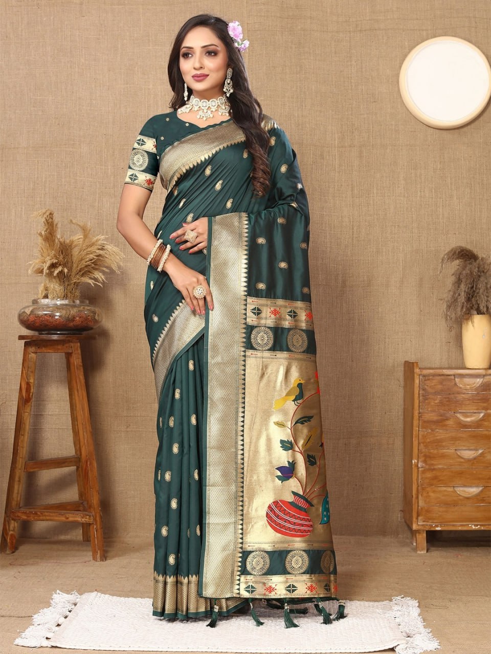 Most Charming Paithani Silk Saree With Rich Pallu