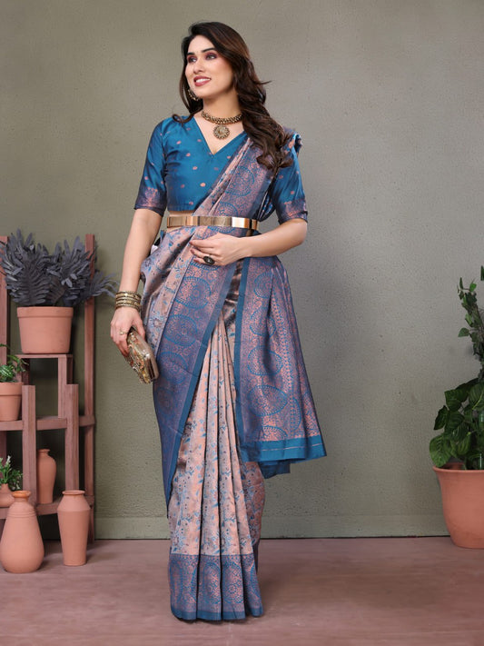 Most Delightful Banasari Silk Saree With Blouse