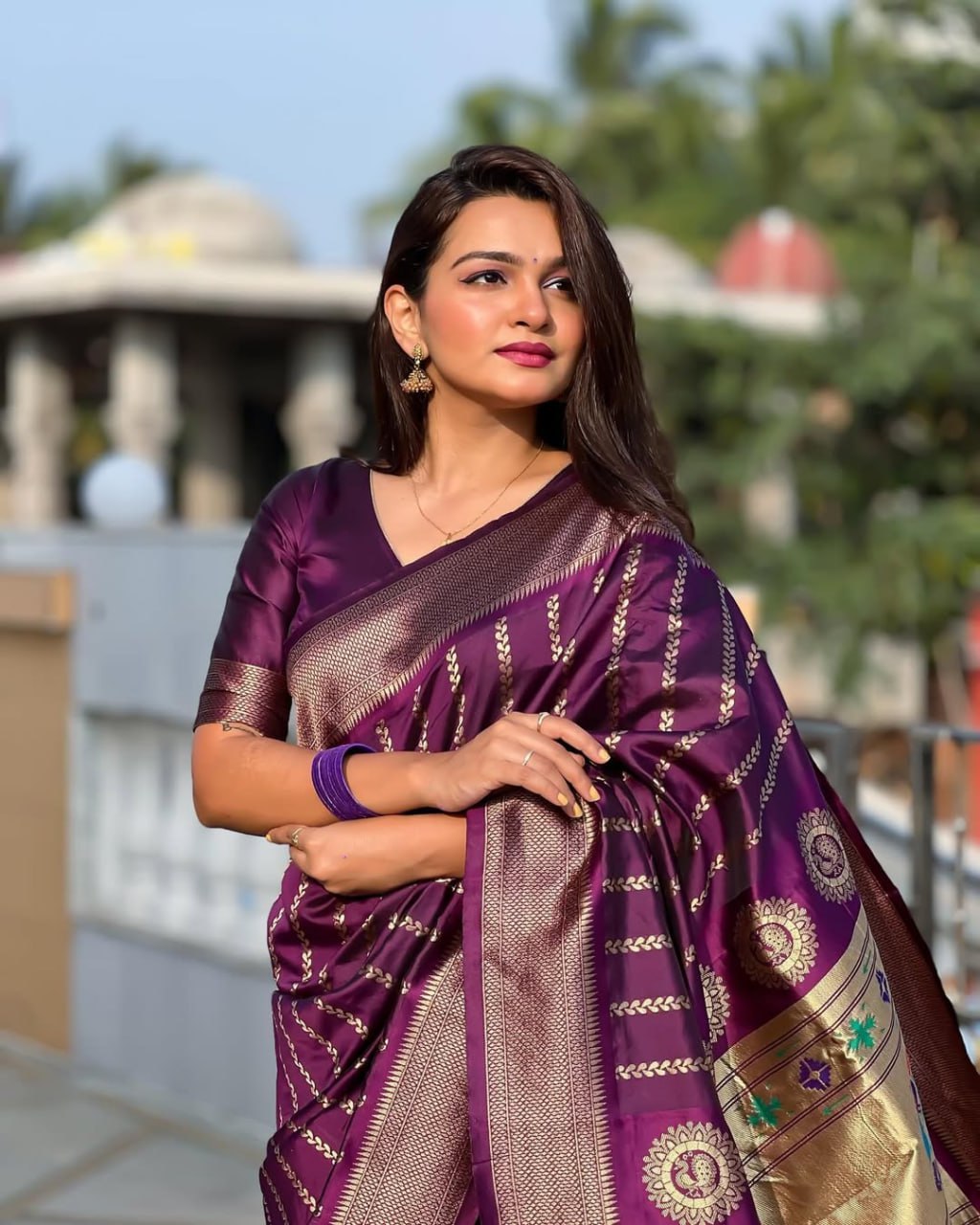 Most Delightful Paithani Silk Saree With Rich Border & Pallu