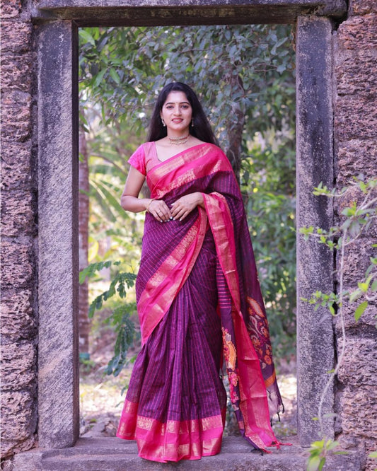 Most Magnificent Banarasi Silk Saree With Rich Pallu