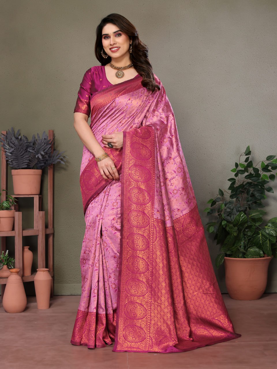 Most Delightful Banasari Silk Saree With Blouse