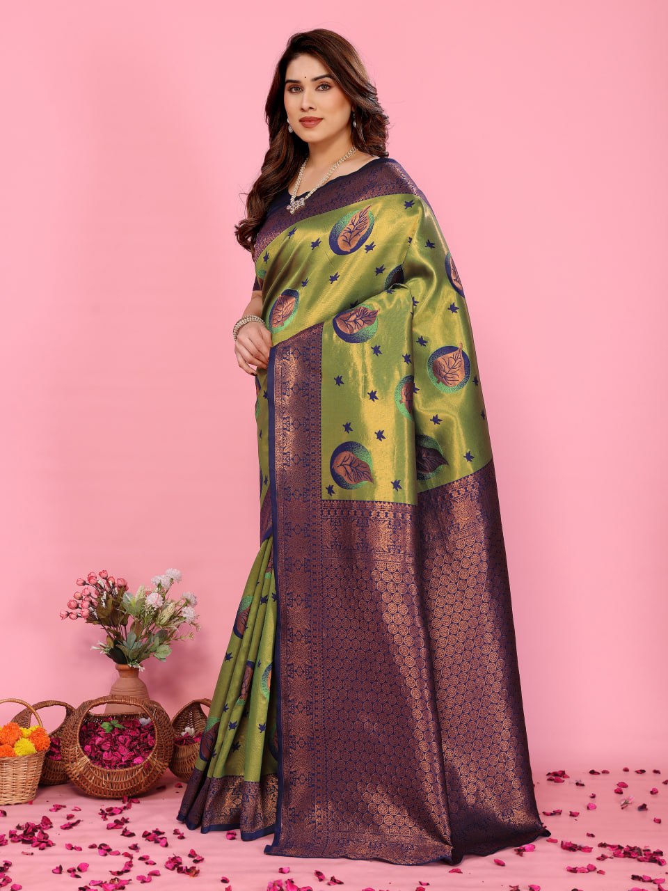 Most Pleasing Banasari Silk Saree With Blouse