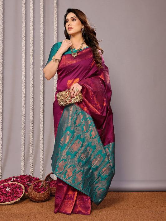 Most Beautiful Banarasi Silk Saree With Rich Pallu