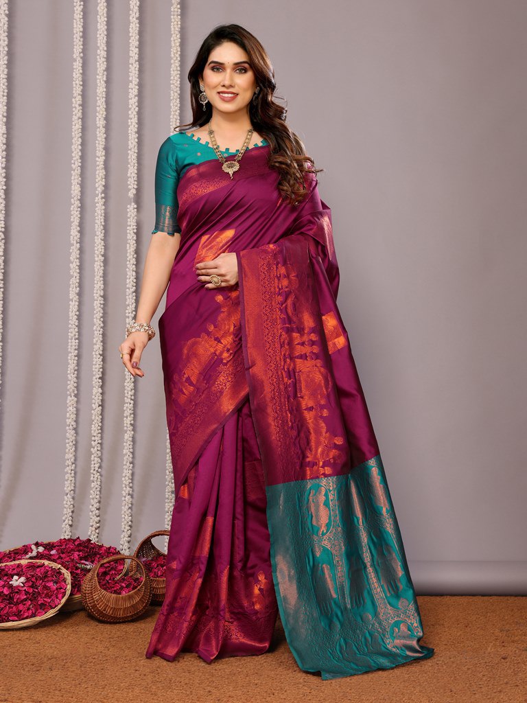 Most Beautiful Banarasi Silk Saree With Rich Pallu