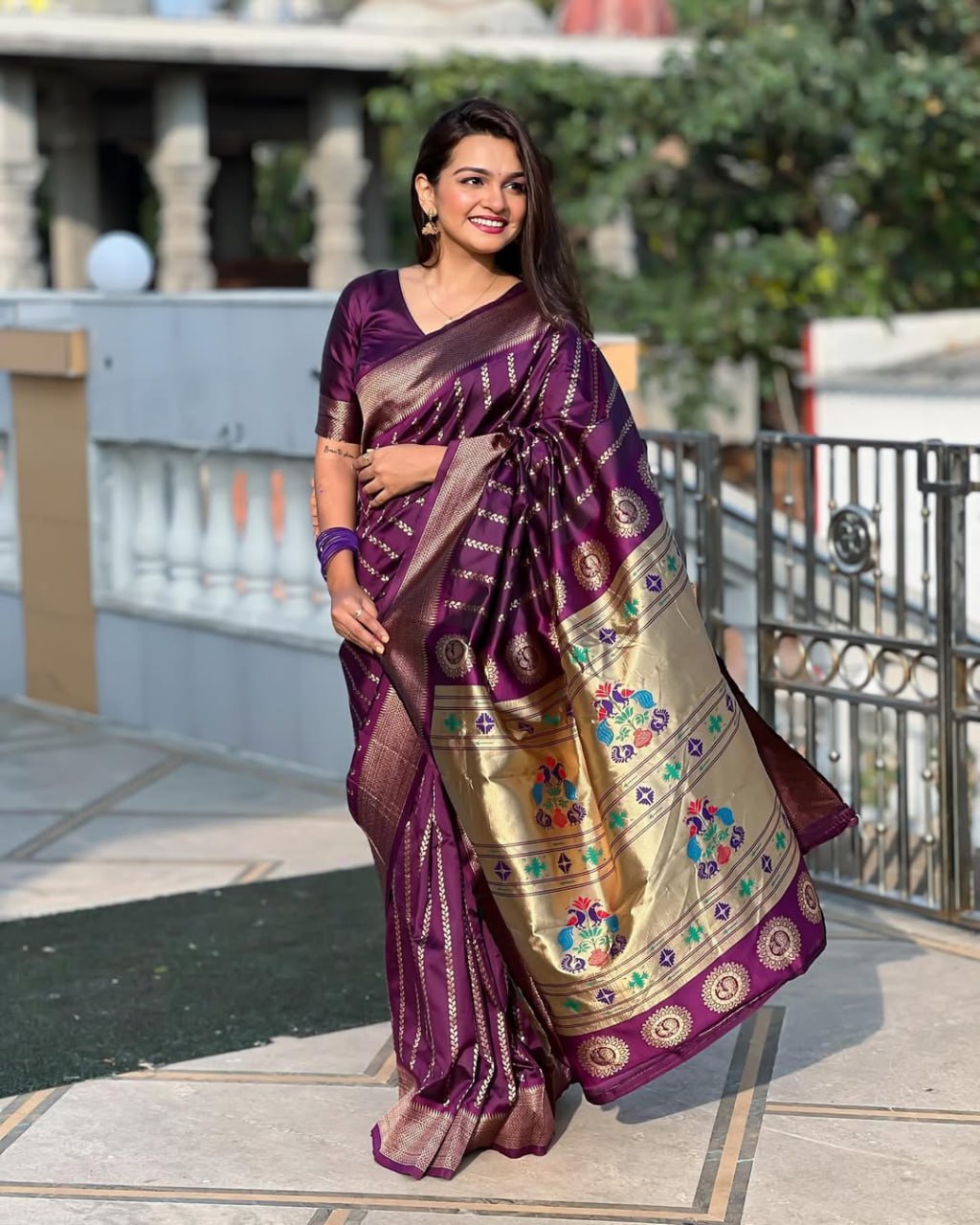Most Delightful Paithani Silk Saree With Rich Border & Pallu