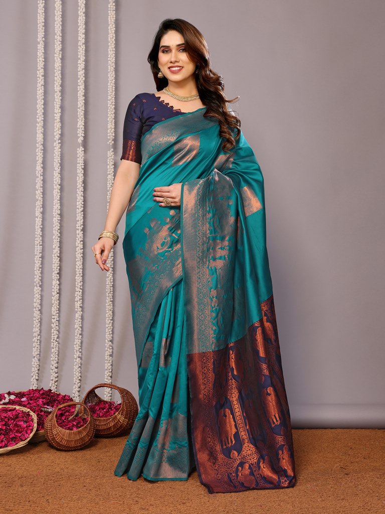 Most Beautiful Banarasi Silk Saree With Rich Pallu