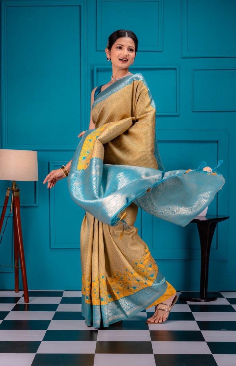 Most Elegant Banarasi Silk Saree With Zari Weaving