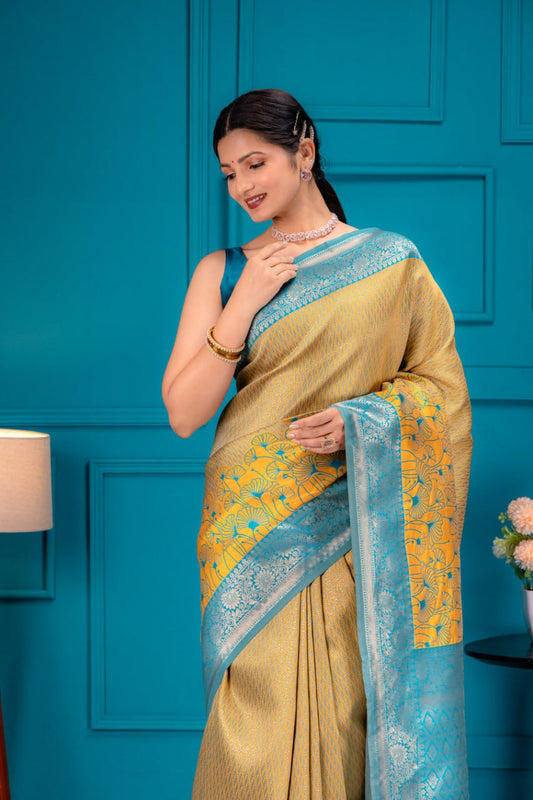 Most Elegant Banarasi Silk Saree With Zari Weaving