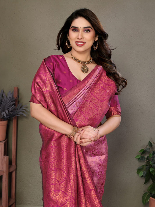 Most Delightful Banasari Silk Saree With Blouse