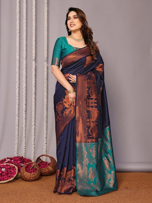 Most Beautiful Banarasi Silk Saree With Rich Pallu