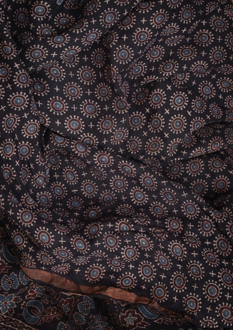 Jaypuri Blockprinted Cotton Mul Saree