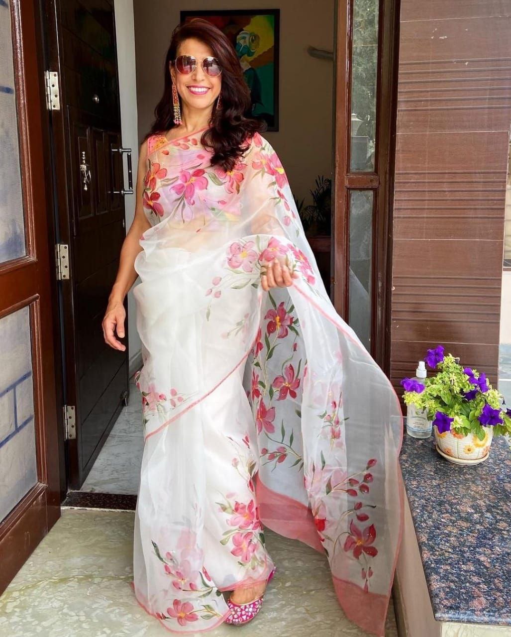 Premium Imported Organza Silk Saree With Heavy Blouse Piece