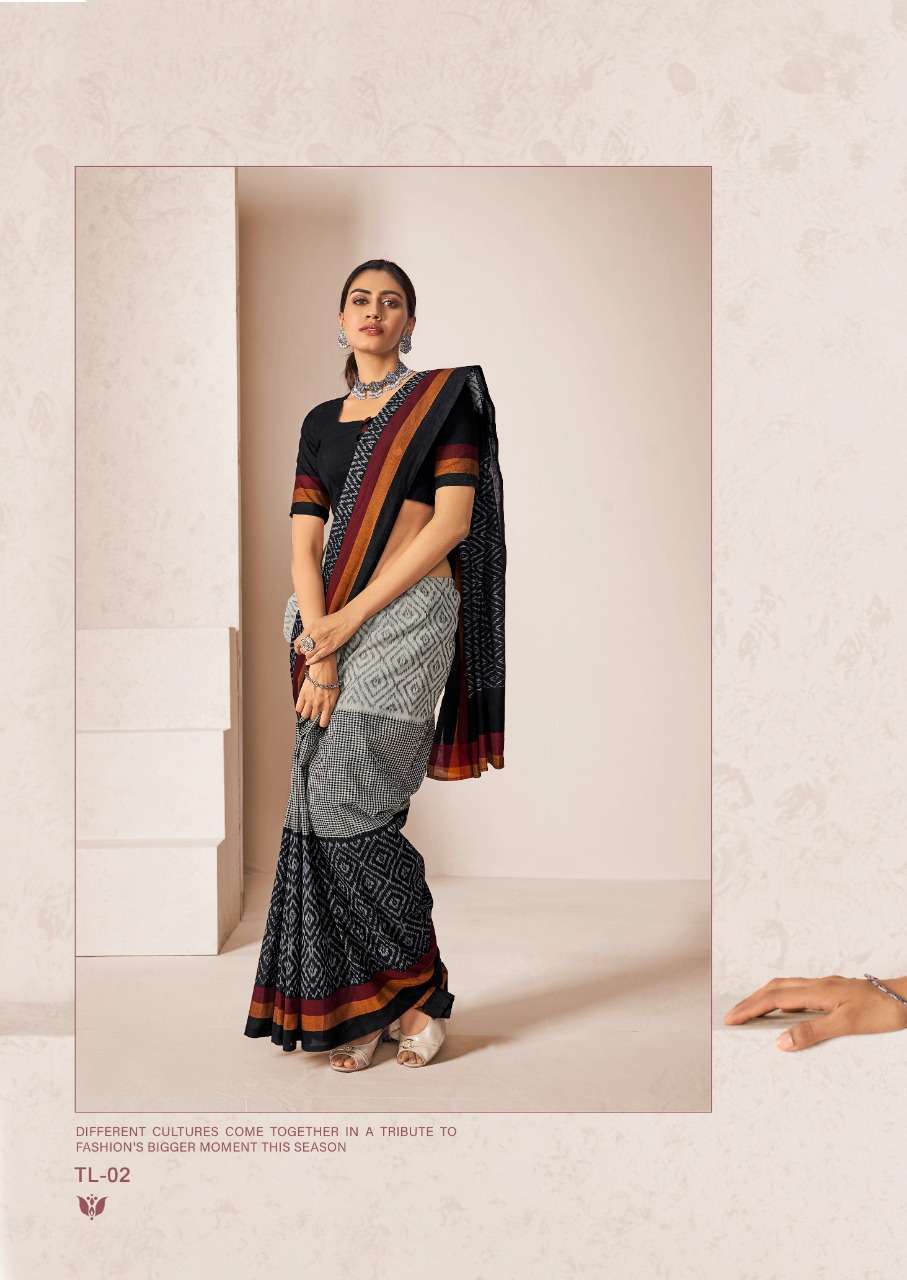 Sr Sarees Barkha Vol 4 Mal Cotton Ikkat Print Sarees Collection