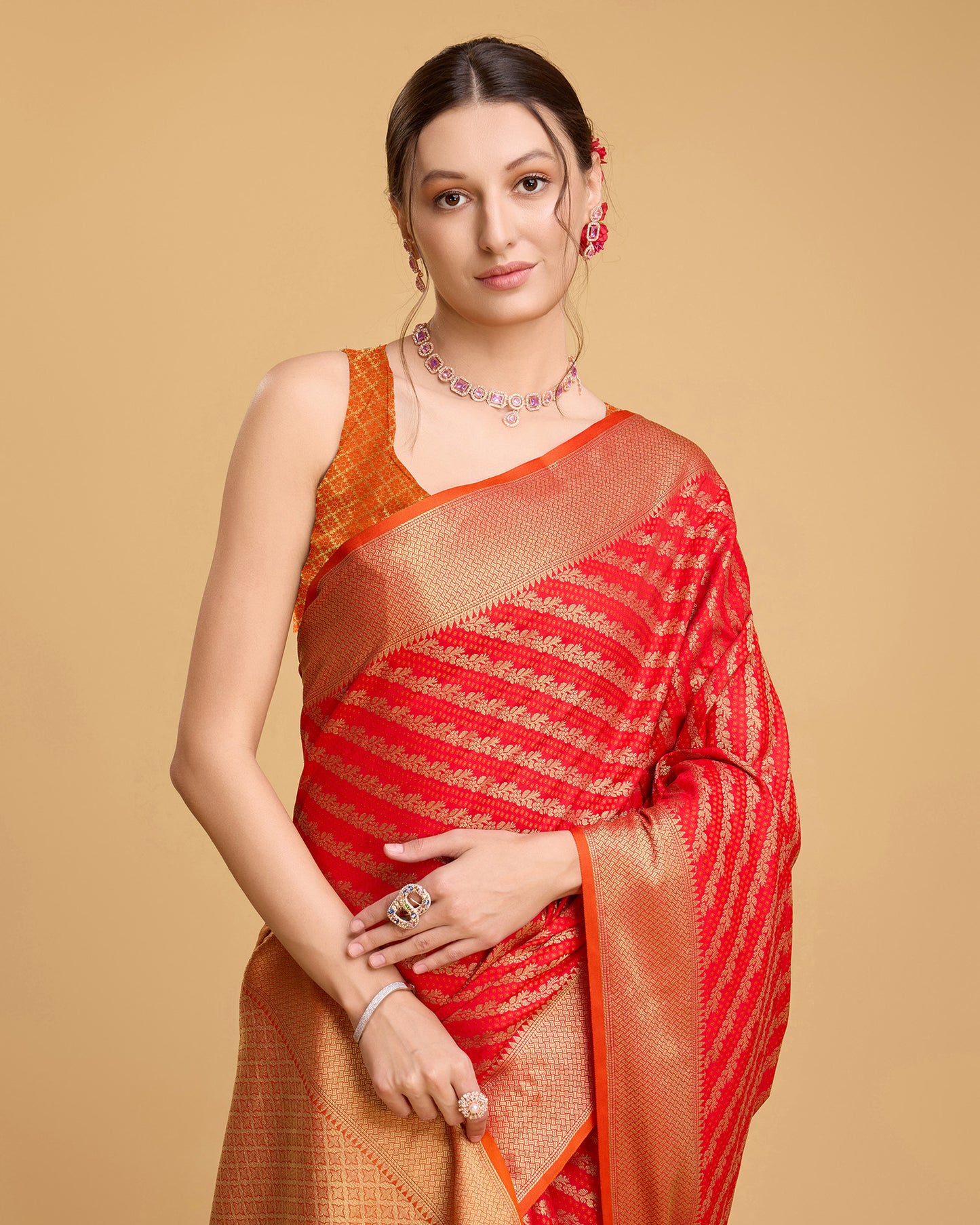 Most Trending Pure Silk Saree In Laheriya Style