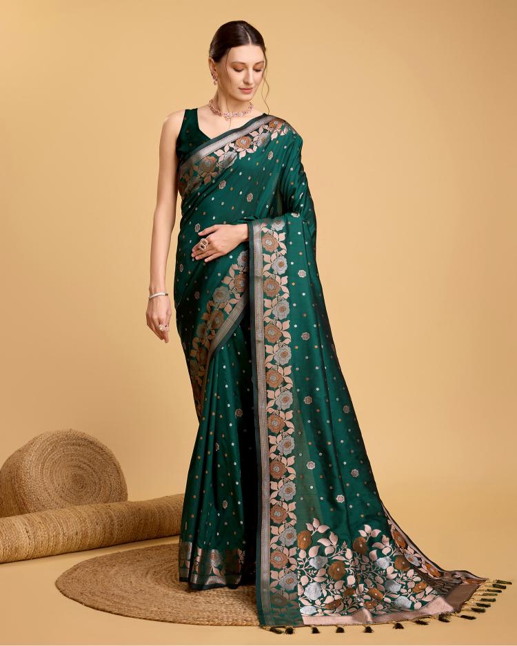 Best Wedding Banarasi Silk Saree With Rich Pallu