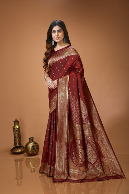 Winsome Soft Silk Saree With Lovely Blouse Piece