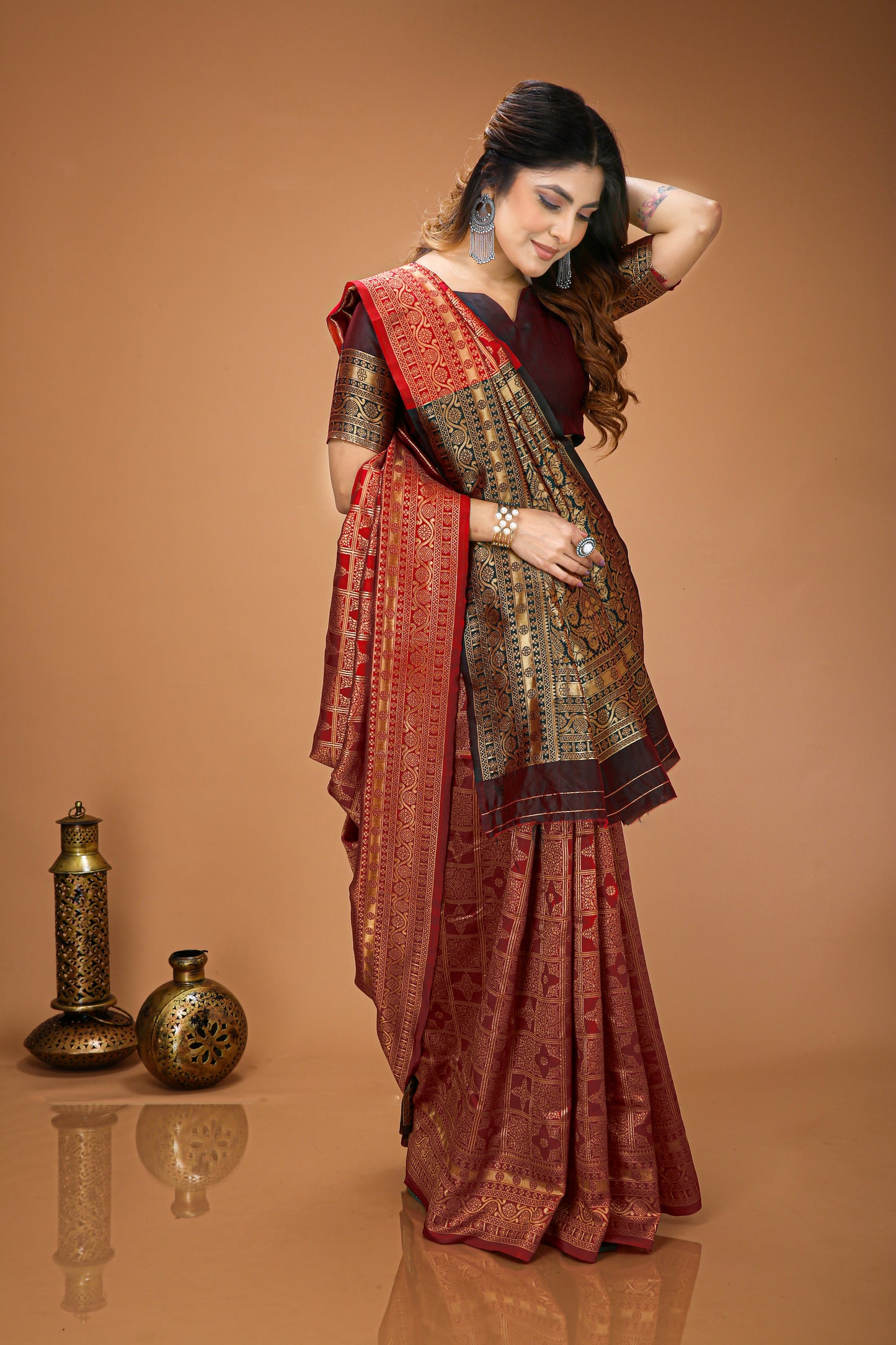 Very Engaging Soft Silk Saree With Beautiful Blouse Piece