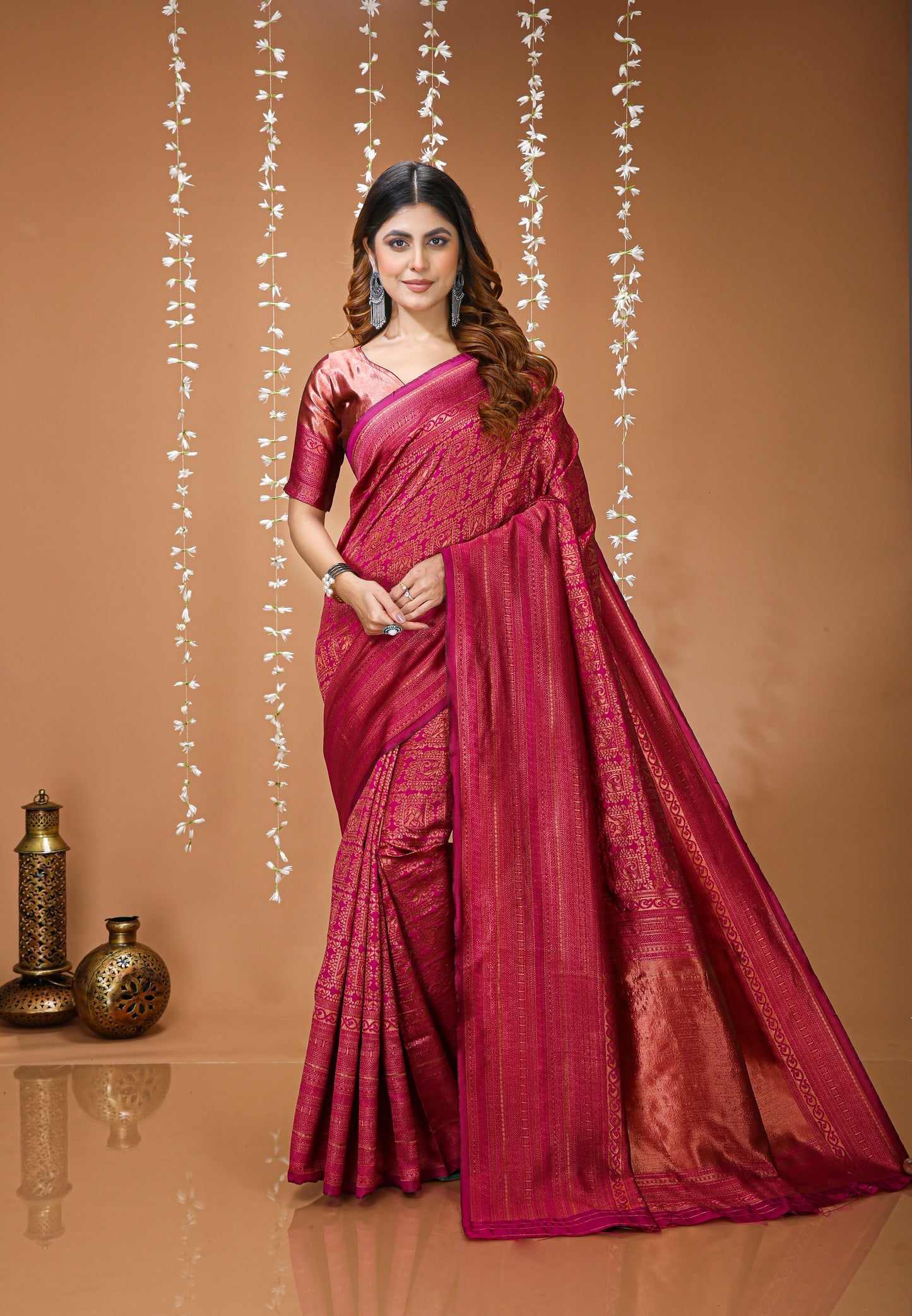 Stunning Soft Silk Saree With appealing Blouse Piece