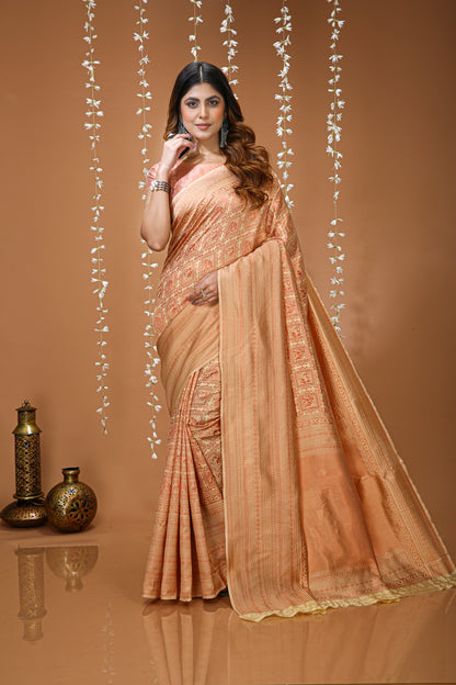 Stunning Soft Silk Saree With appealing Blouse Piece