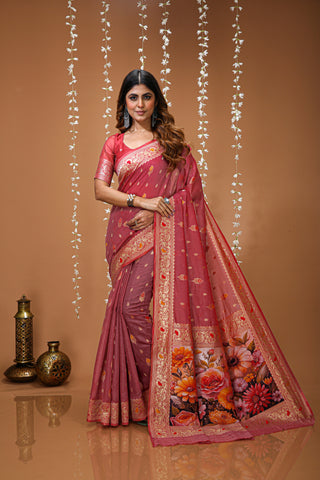 Glamorous Cotton Silk Saree With Rich Pallu