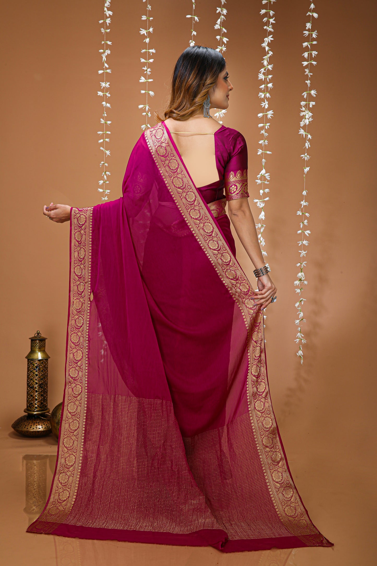 Very Gorgeous Soft Cinnon Saree With zari Weaving